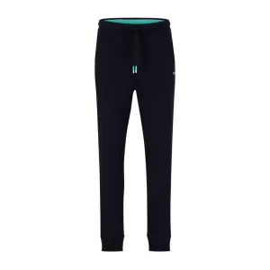 BOSS Multi-Coloured Logo Navy Jogging Bottom