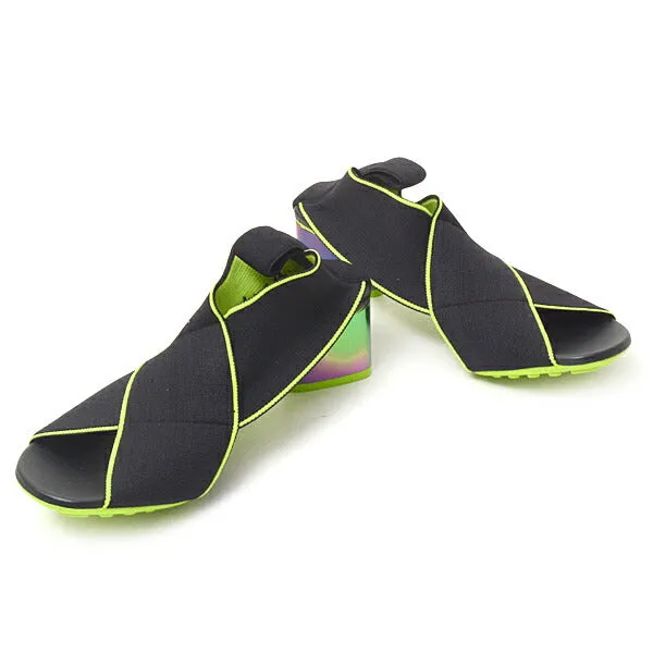 Bottega Veneta Flex Sandals Black Lime Green