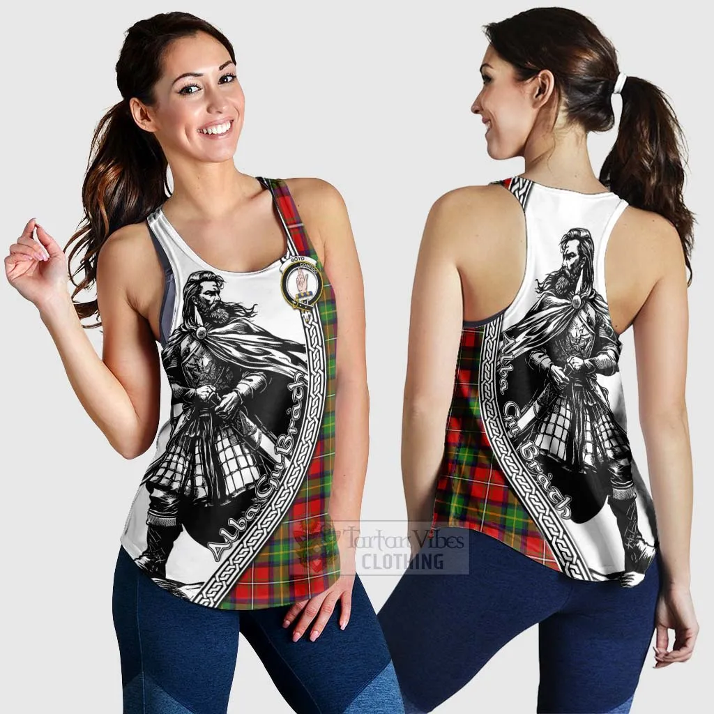 Boyd Tartan Clan Crest Women's Racerback Tanks with Highlander Warrior Celtic Style