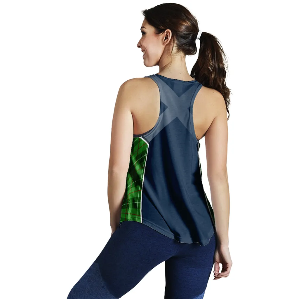 Boyle Tartan Women's Racerback Tanks with Family Crest and Scottish Thistle Vibes Sport Style