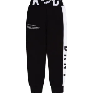 Boys Black Side Logo Jogging Bottoms