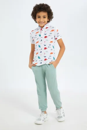 Boys Mint Waffle Jog Pants