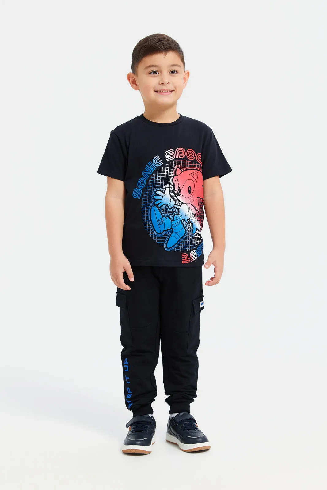 Boys Navy Sonic Jogging Pants