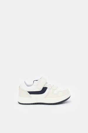 Boys White Velcro Strap Sneaker