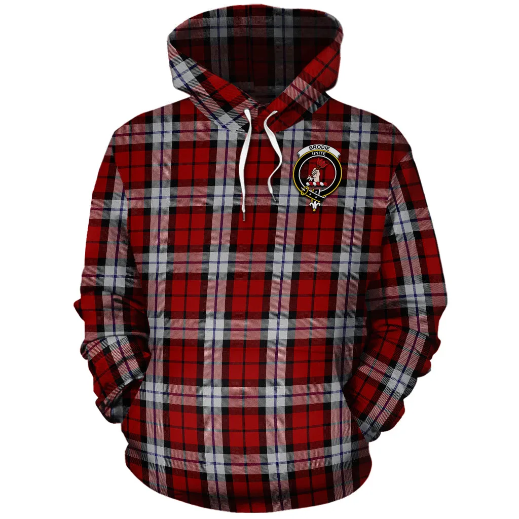 Brodie Dress Tartan Hoodie with Family Crest