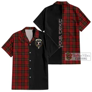 Brodie Tartan Short Sleeve Button Shirt with Family Crest and Half Of Me Style