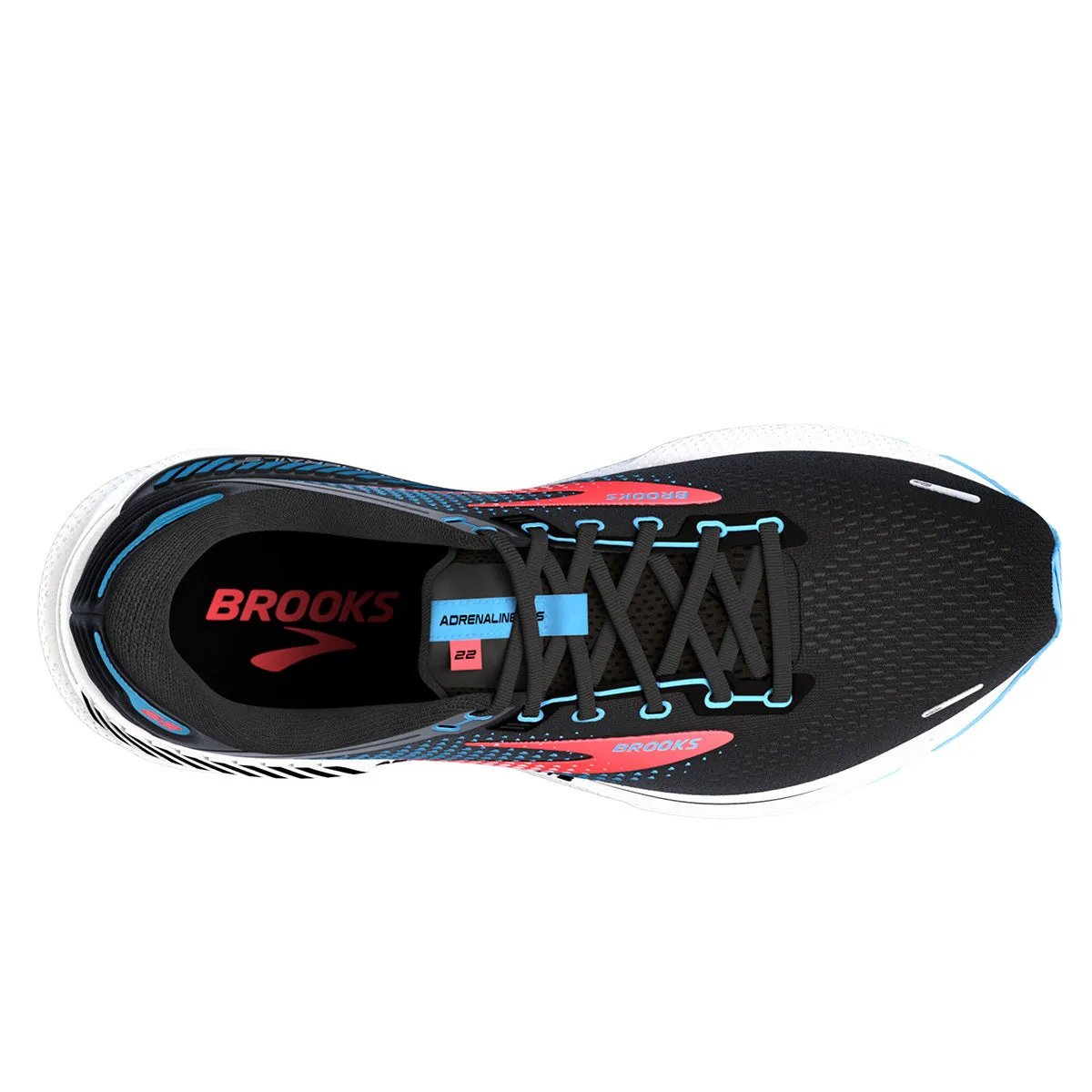 Brooks Adrenaline GTS 22 Womens | Black/lake Blue/coral