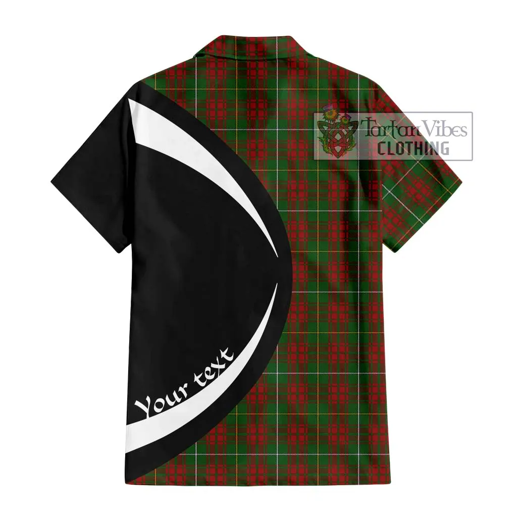 Bruce Hunting Tartan Short Sleeve Button Up with Family Crest Circle Style