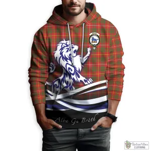 Bruce Modern Tartan Hoodie with Alba Gu Brath Regal Lion Emblem