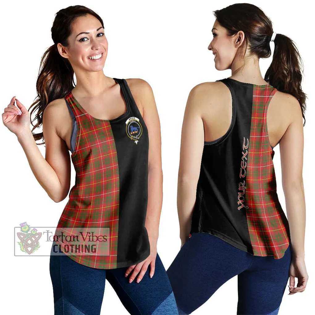 Bruce Modern Tartan Women's Racerback Tanks with Family Crest and Half Of Me Style