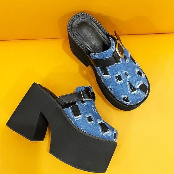 Buckle Design Thick Soled Chunky Sandals