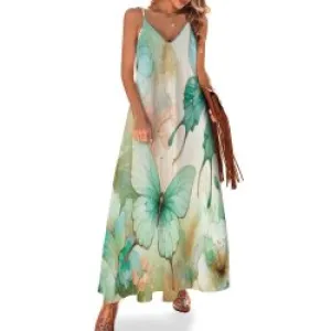 Butterfly Dreams Spaghetti Strap Ankle-Length Dress Long dress