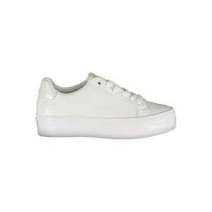 Calvin Klein Sleek White Lace-Up Sneakers with Contrast Detail