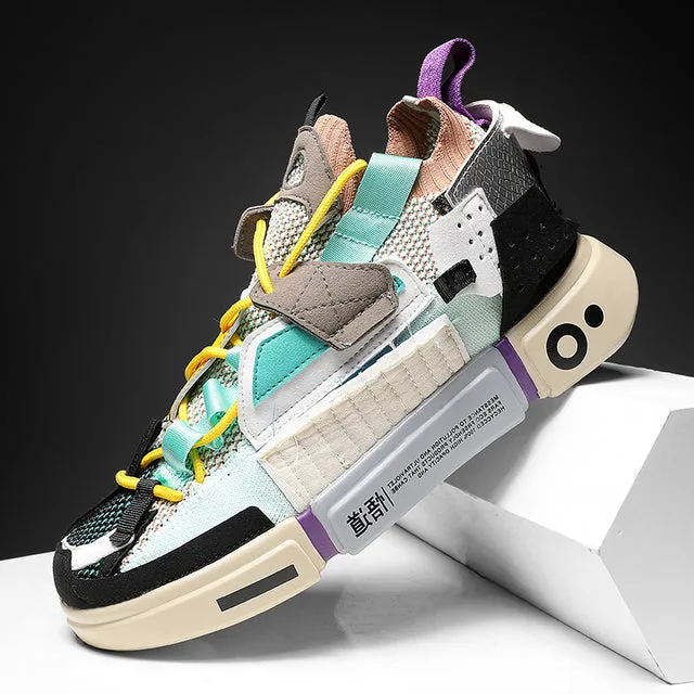 Casual High Top Patchwork Men Sneakers