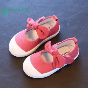 Children Canvas Kids Lovely Bow Flat Heels Shoes