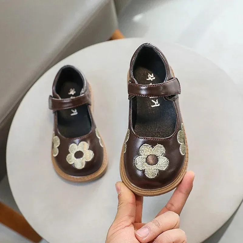 Children's Casual Shoes - Girl Kids flats - Flower Pattern- TSS209