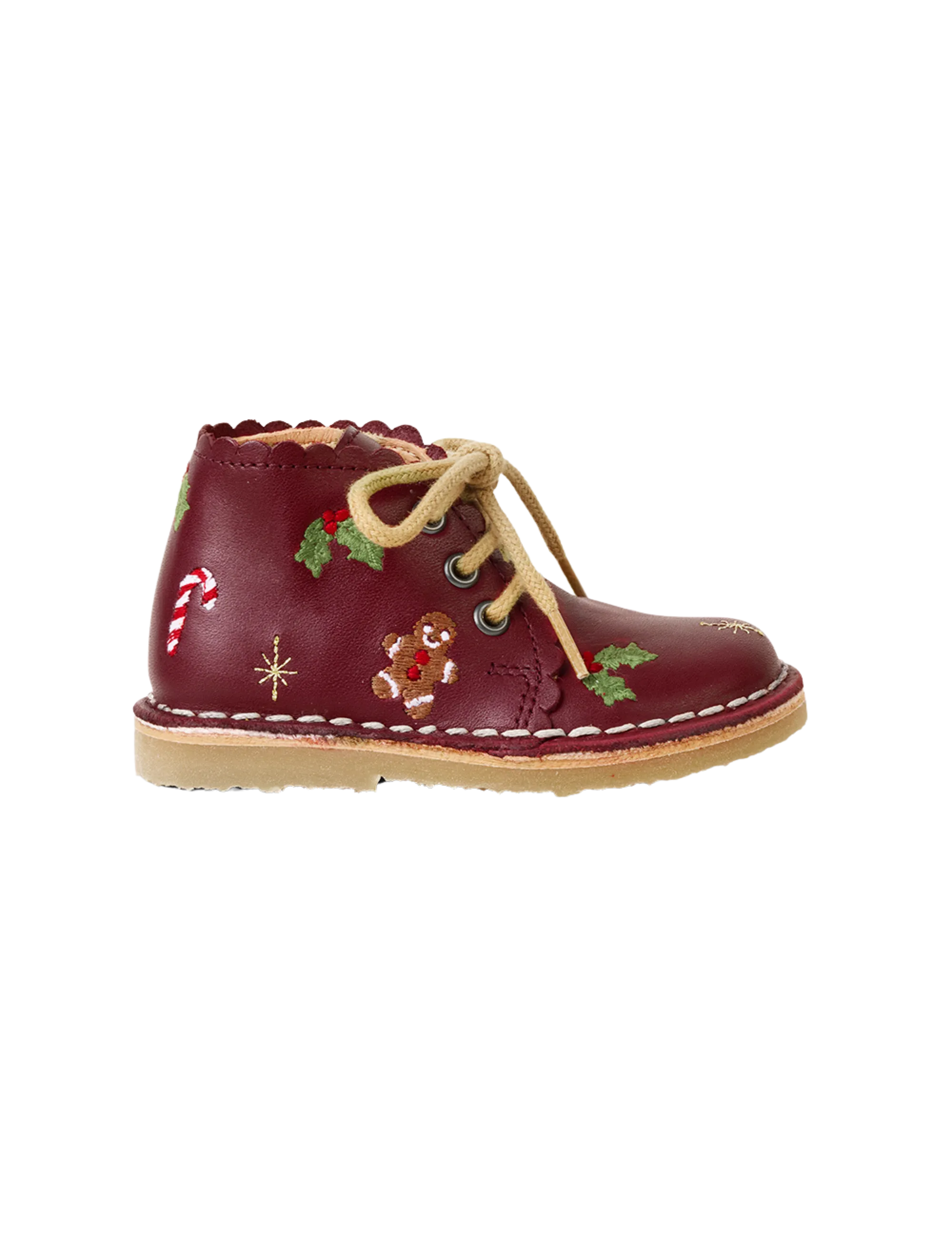 Christmas Scallop Boot - Bordeaux