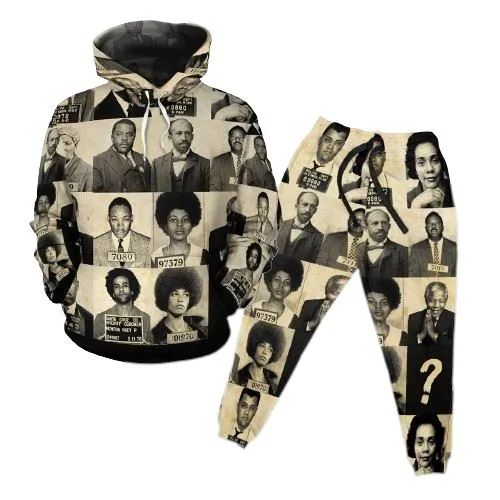 Civil Rights Leaders Fleece All-over Hoodie And Joggers Set