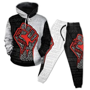 Civil Rights Movement Justice Fist All-over Hoodie And Joggers Set