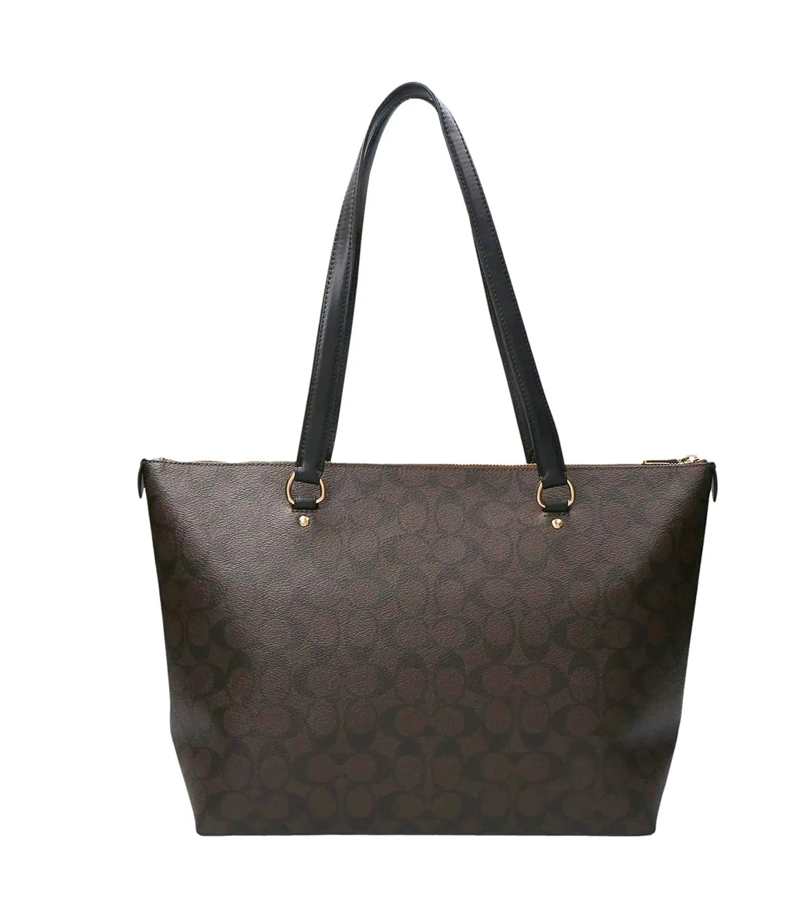 Coach Women's Brown & Black Gallery Tote In Signature Canvas