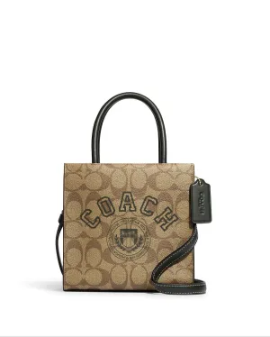 Coach Women's Khaki & Amazon Green Mini Cally Crossbody In Signature Canvas With Varsity Motif