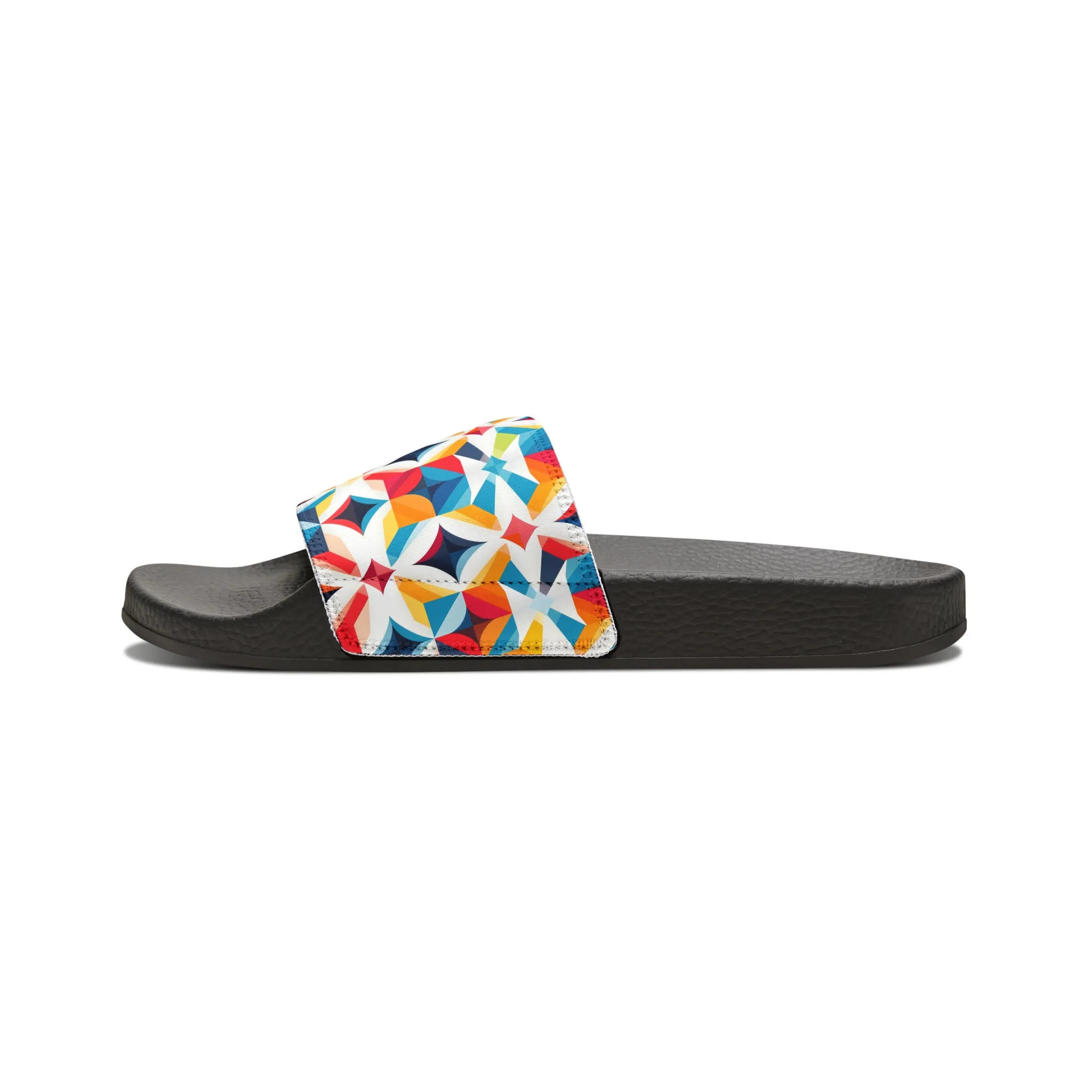 Colorful Kaleidoscope Men's PU Slide Sandals