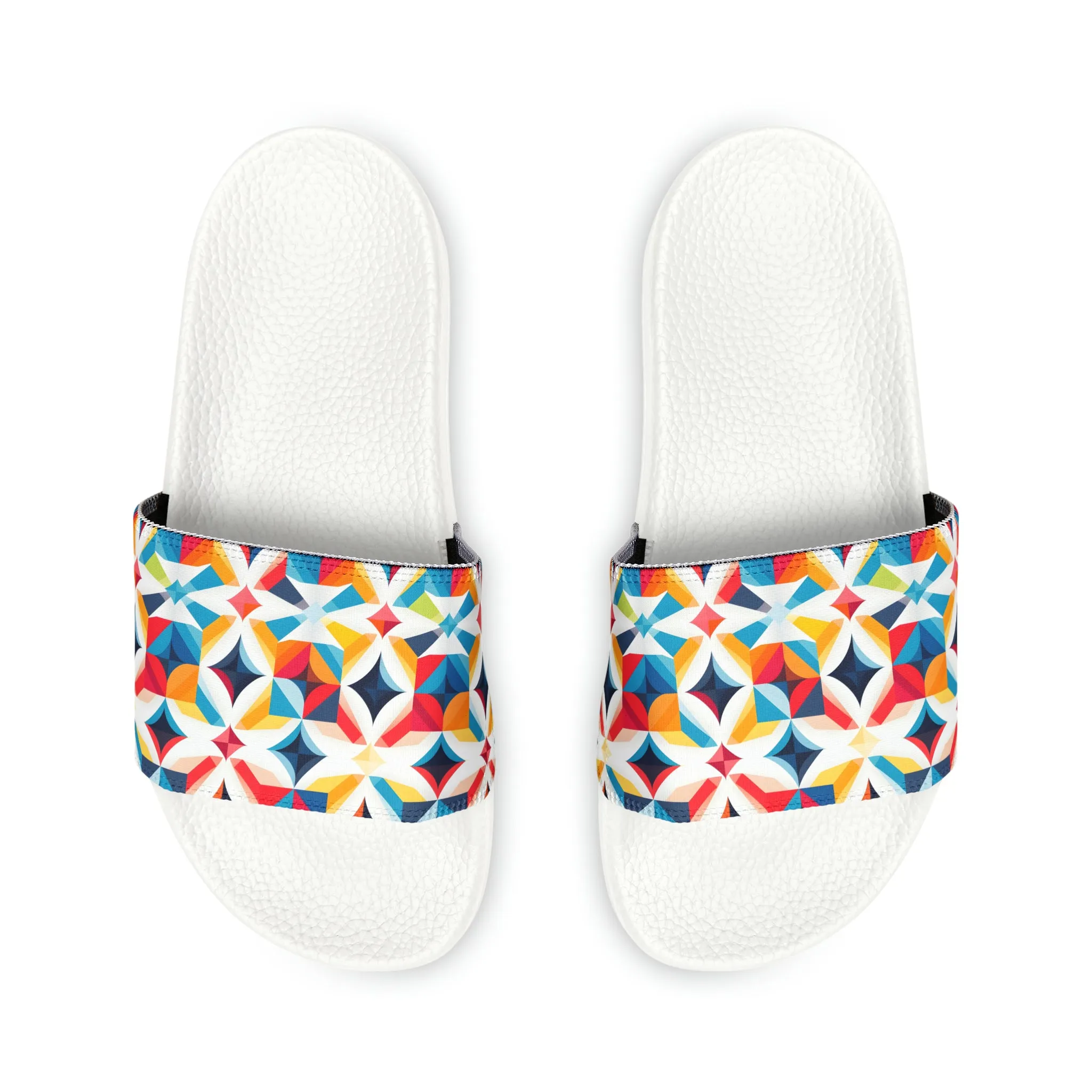 Colorful Kaleidoscope Men's PU Slide Sandals