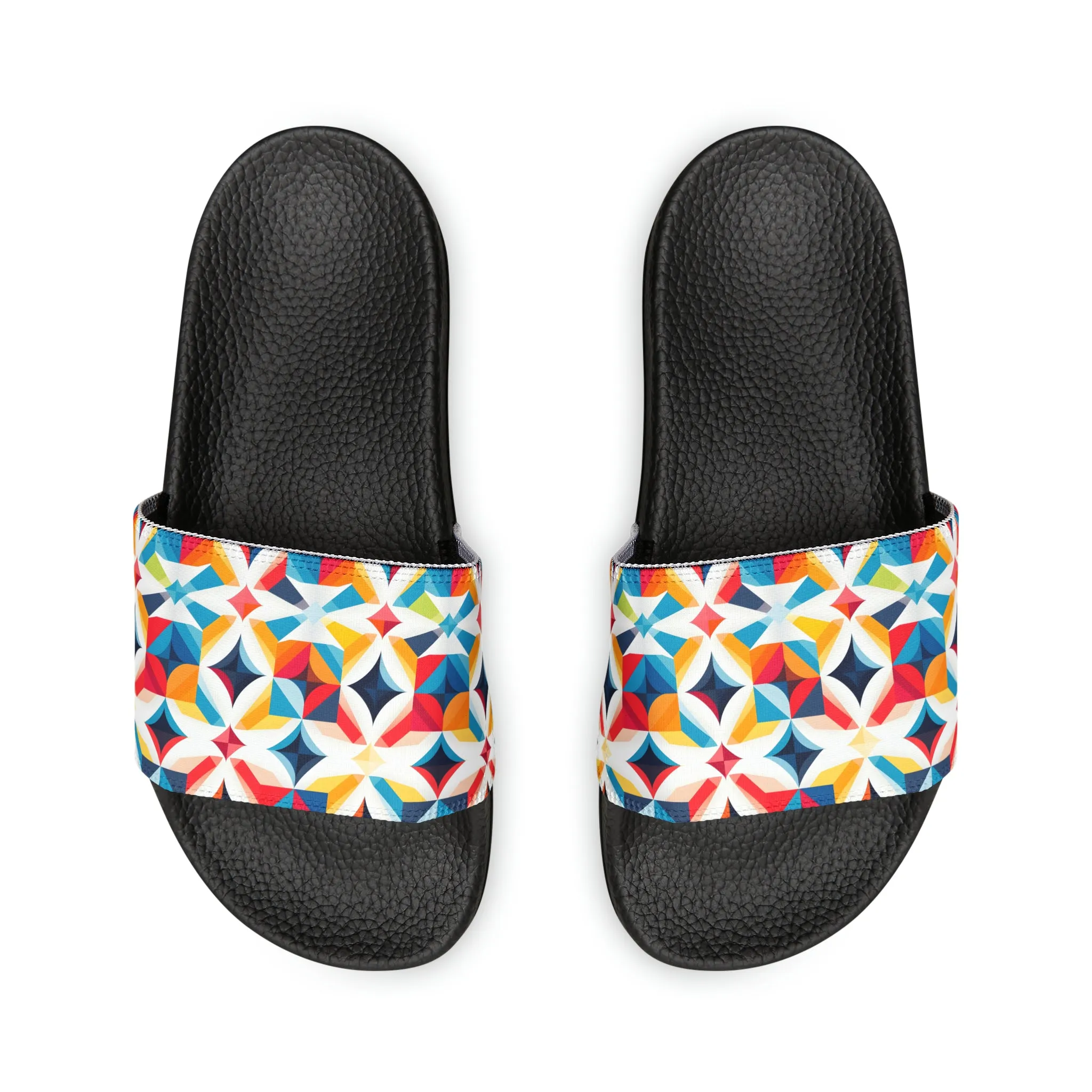 Colorful Kaleidoscope Men's PU Slide Sandals