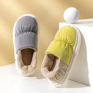 Comwarm Winter Toast Women Slippers Warm Plush Cotton Slippers Indoor Home Non-Slip Thick Sole Furry Shoes For Couples New 2022