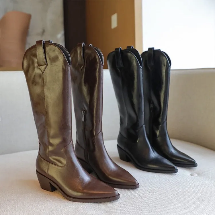 Cowboy Boots for Women Handmade Genuine Leather in Black/Brown - HIGH WESTERN BOOTS