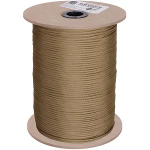 Coyote Brown - Military Grade 550 LB Tested Type III Paracord Rope 1000' - Nylon USA Made