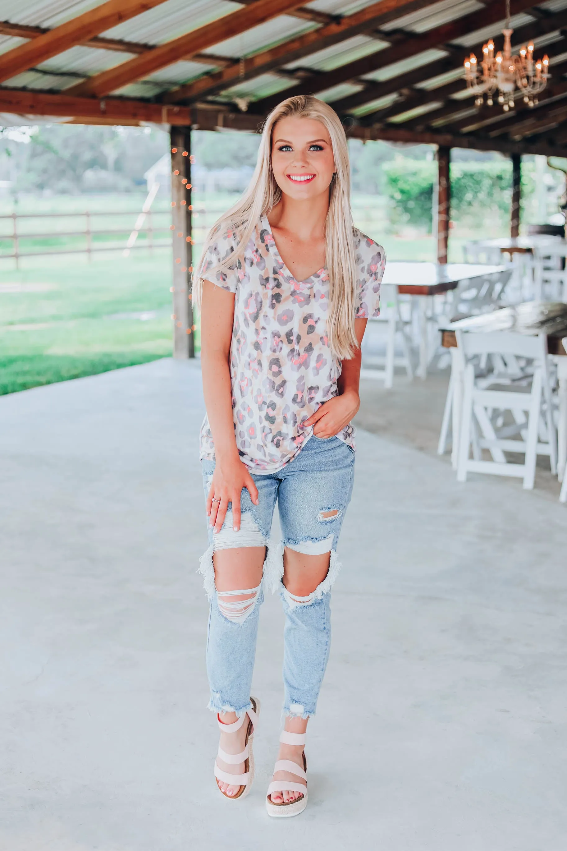 Cozy Coral Leopard Top