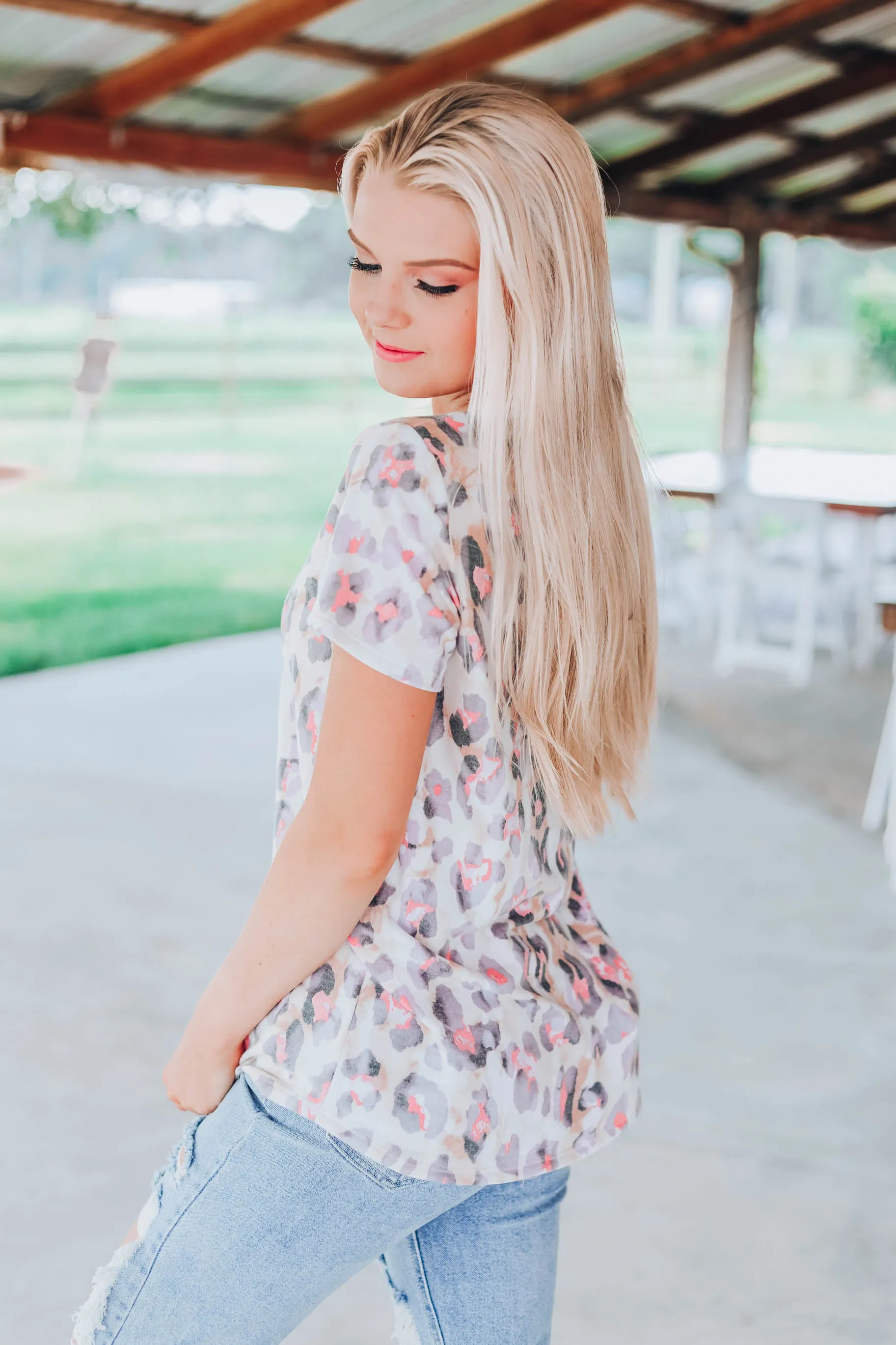 Cozy Coral Leopard Top