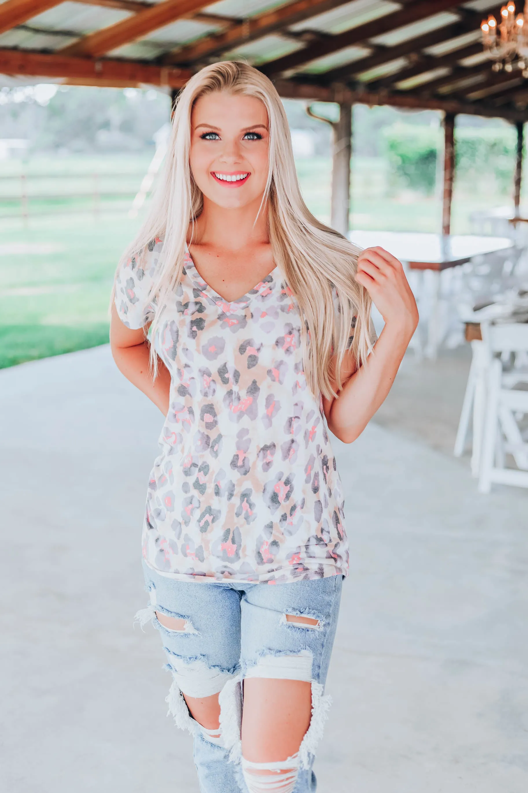 Cozy Coral Leopard Top