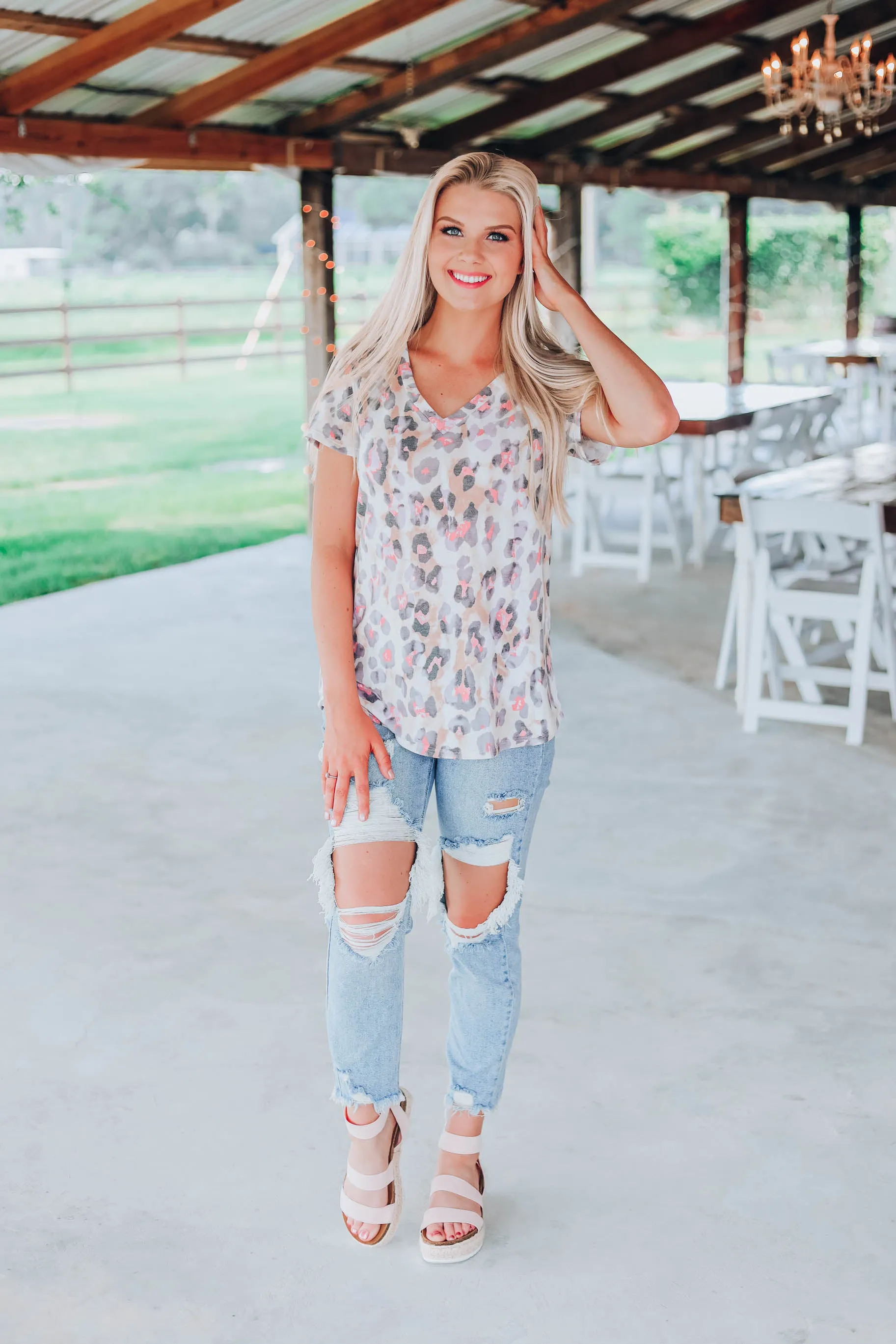 Cozy Coral Leopard Top