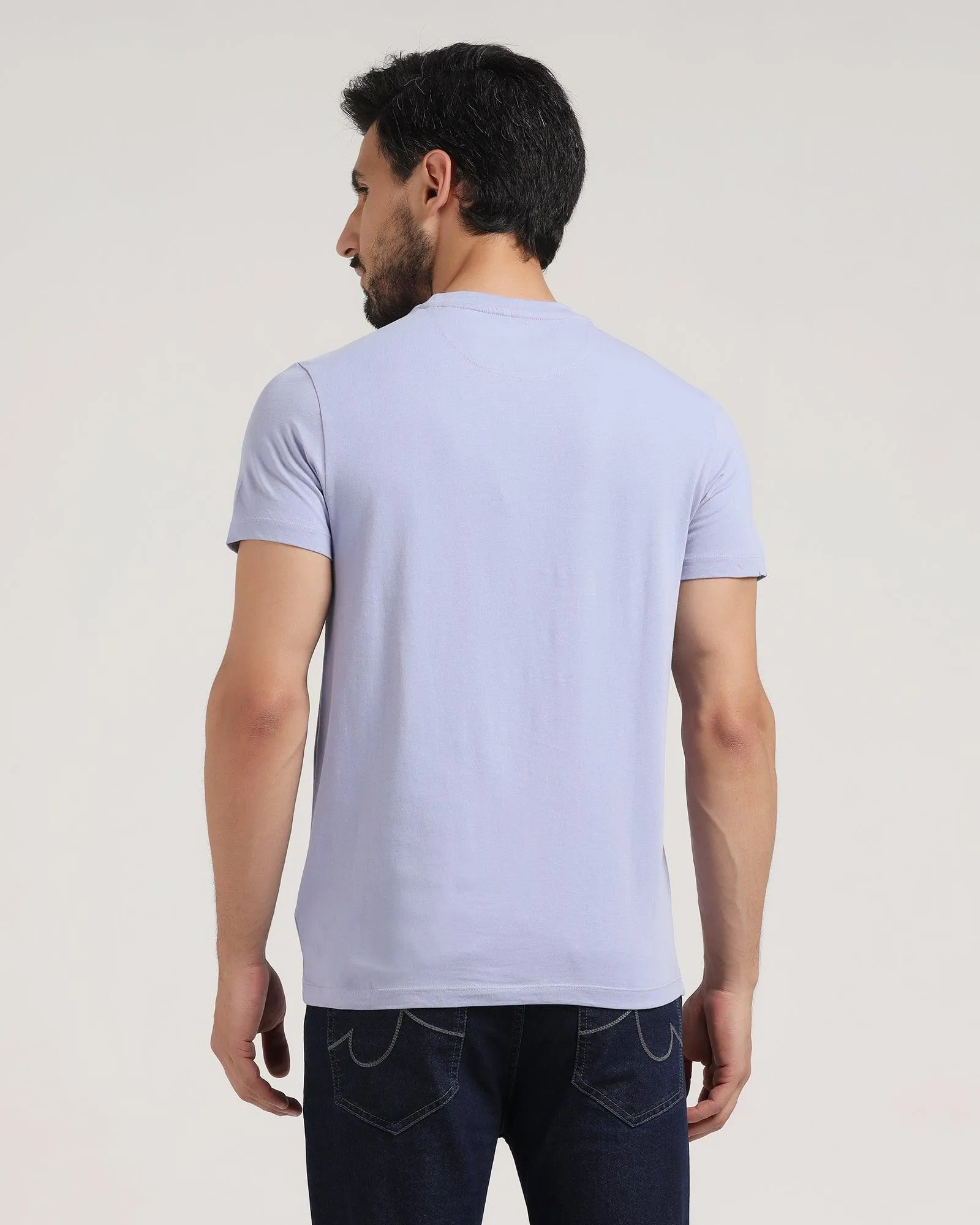 Crew Neck Blue Heron Solid T-Shirt - Pepper