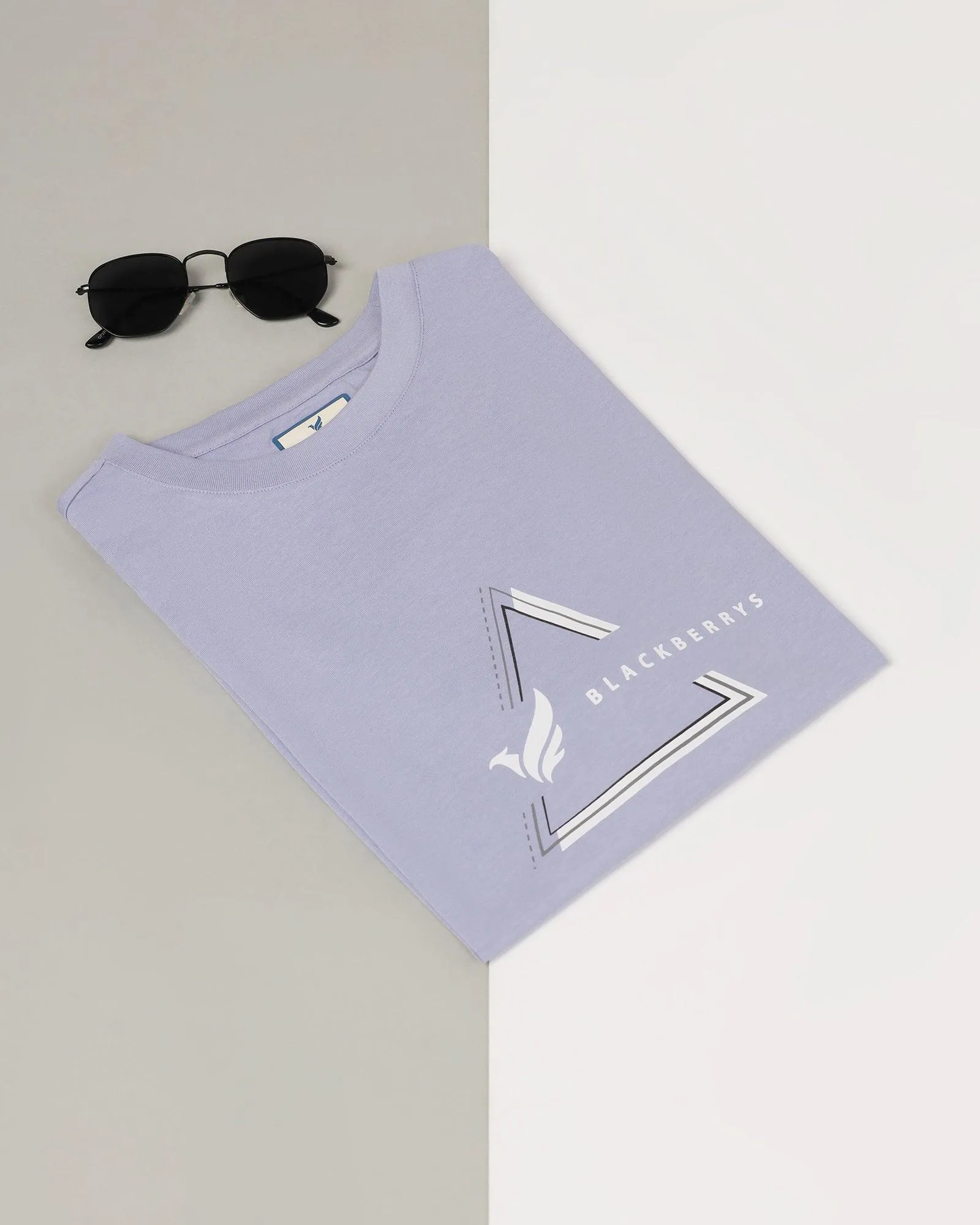 Crew Neck Blue Heron Solid T-Shirt - Pepper