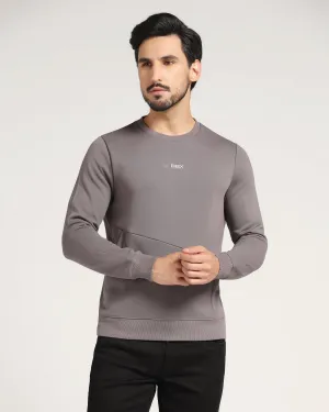 Crew Neck Grey Solid Sweatshirt - Joey