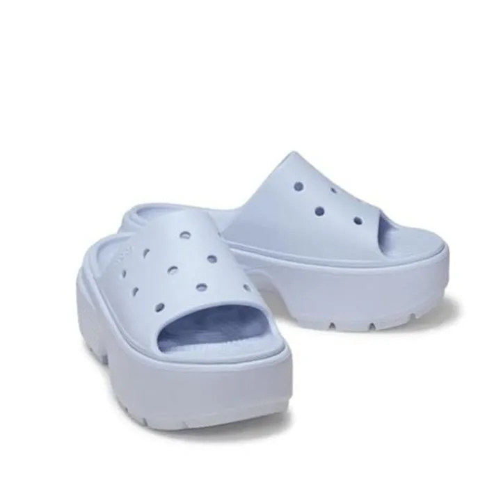 CROCS STOMP BLUE SLIDES