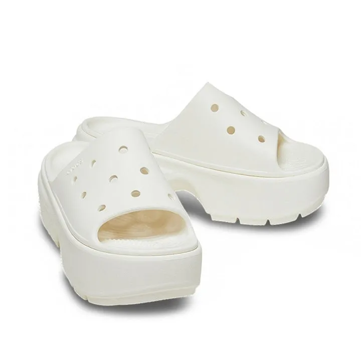 CROCS STOMP WHITE SLIDES