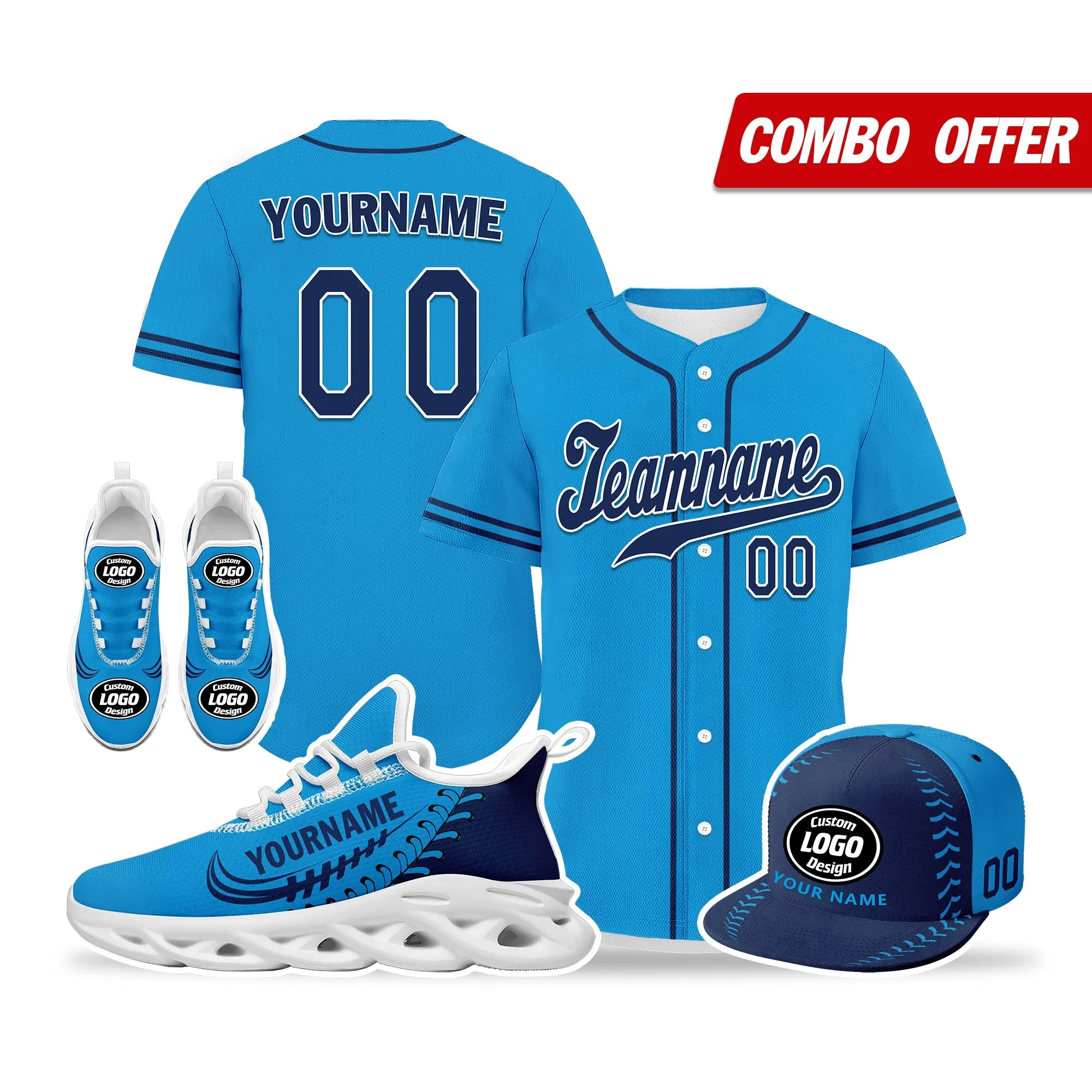 Custom Blue Jersey MaxSoul Shoes and Hat Combo Offer Personalized ZH-bd0b00e0-cc