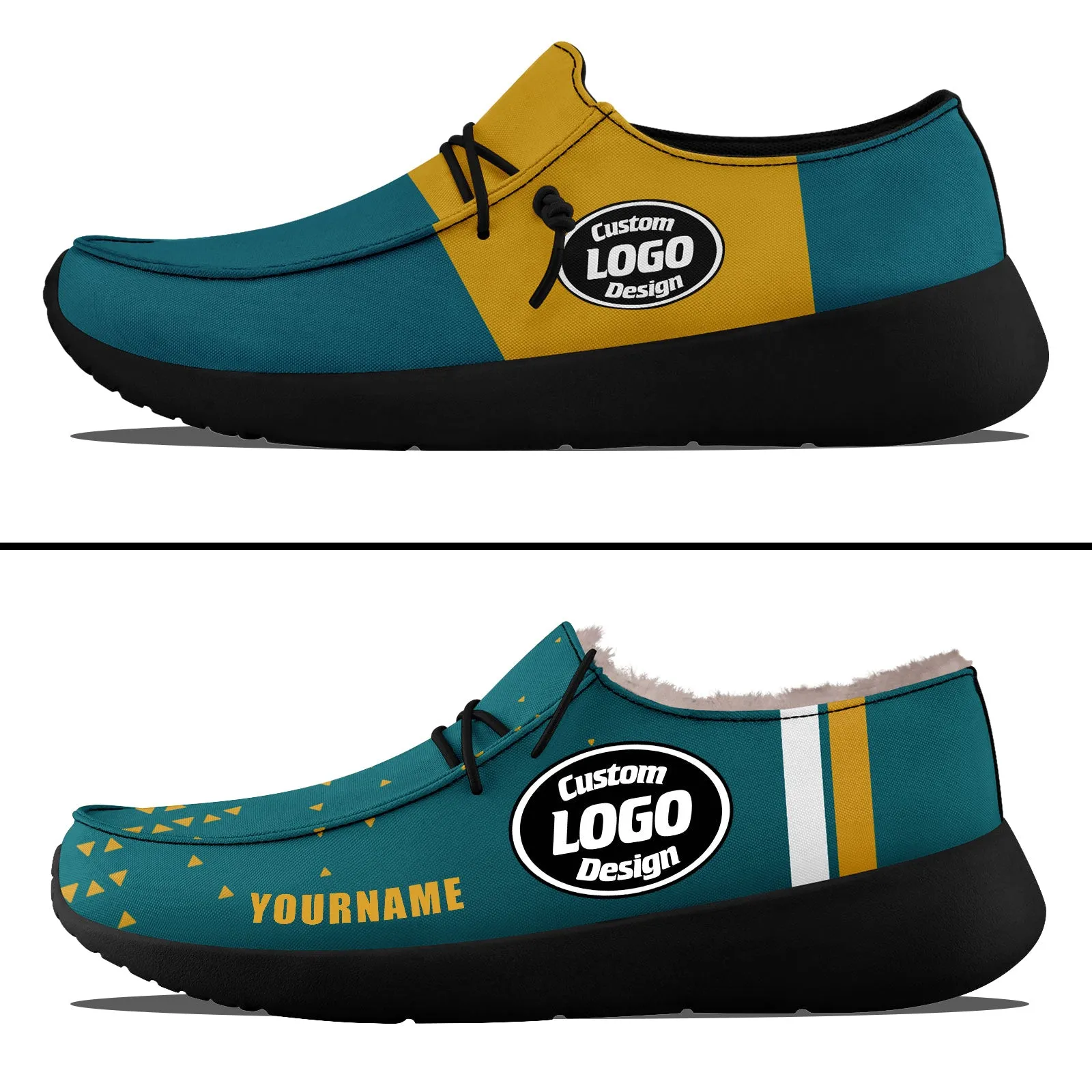 Custom Green Yellow Jacksonville Sneaker Shoes Combo Offer Personalized Combo ZH-D020289-16