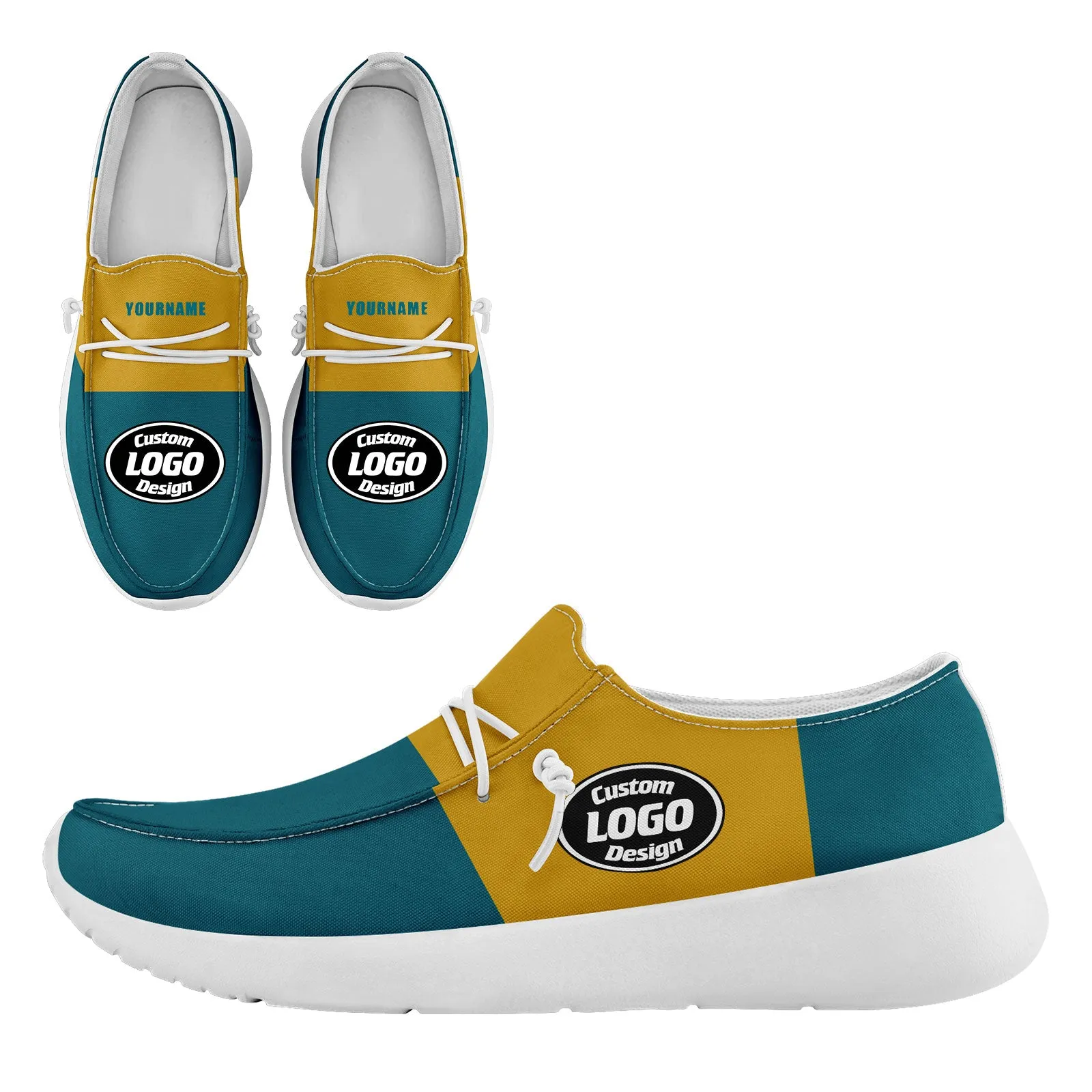 Custom Green Yellow Jacksonville Sneaker Shoes Combo Offer Personalized Combo ZH-D020289-16