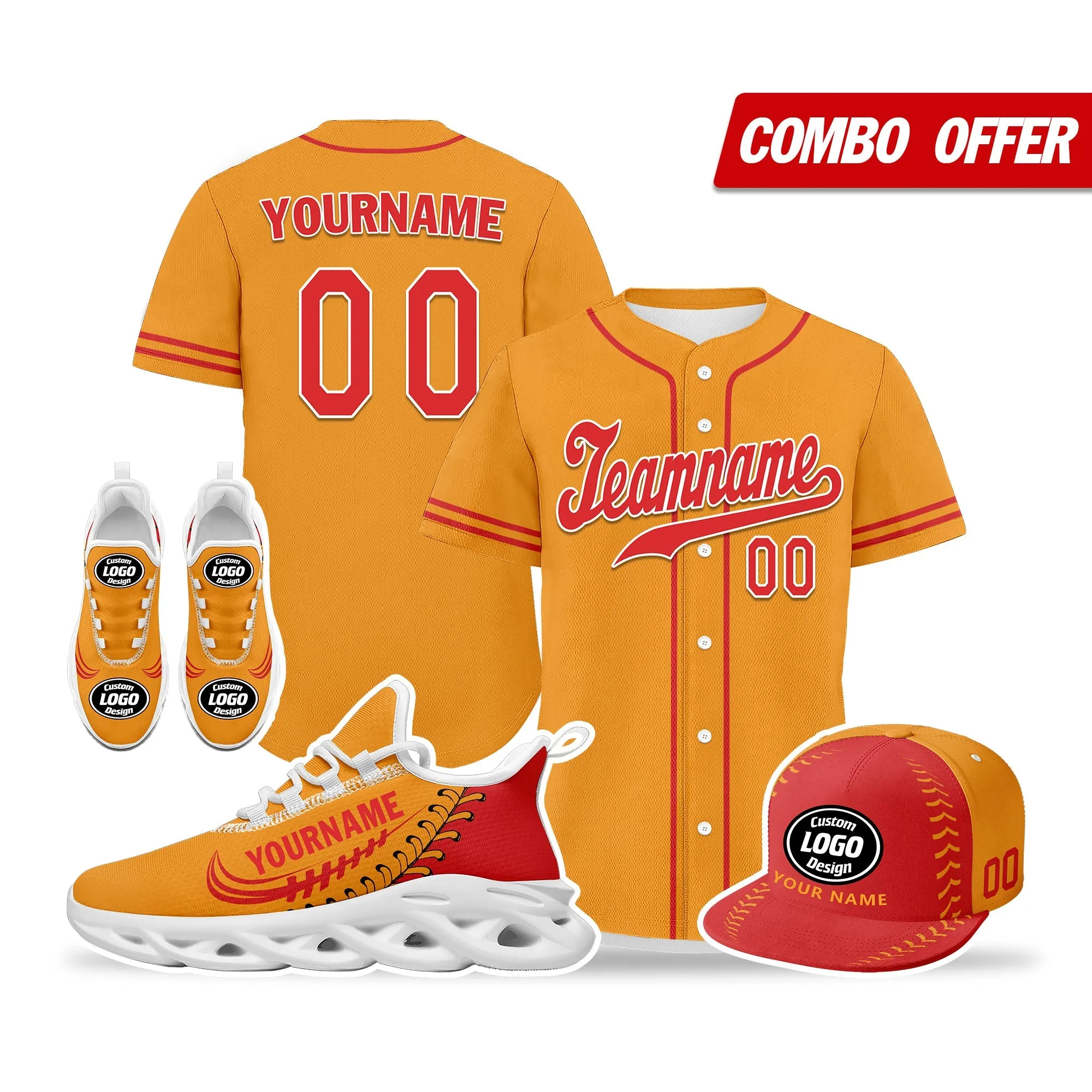 Custom Orange Jersey MaxSoul Shoes and Hat Combo Offer Personalized ZH-bd0b00e0-ad