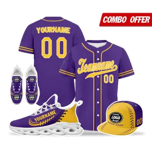 Custom Purple Jersey MaxSoul Shoes and Hat Combo Offer Personalized ZH-bd0b00e0-bb