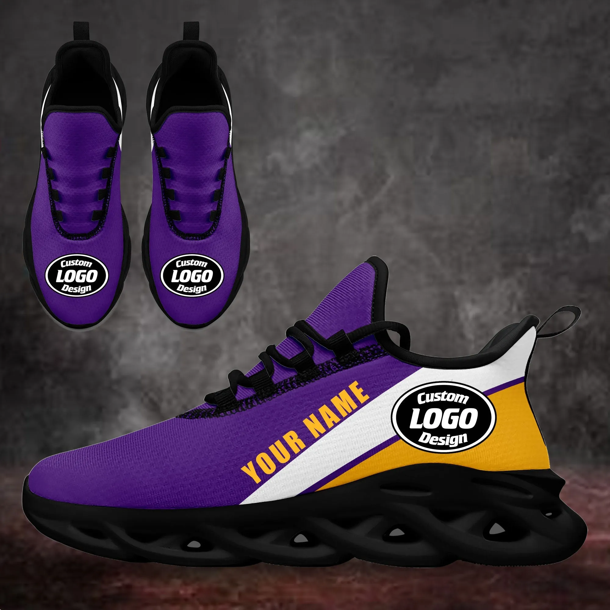 Custom Purple Yellow Jersey MaxSoul Shoes and Hat Combo Offer Personalized ZH-bd0b007e-8