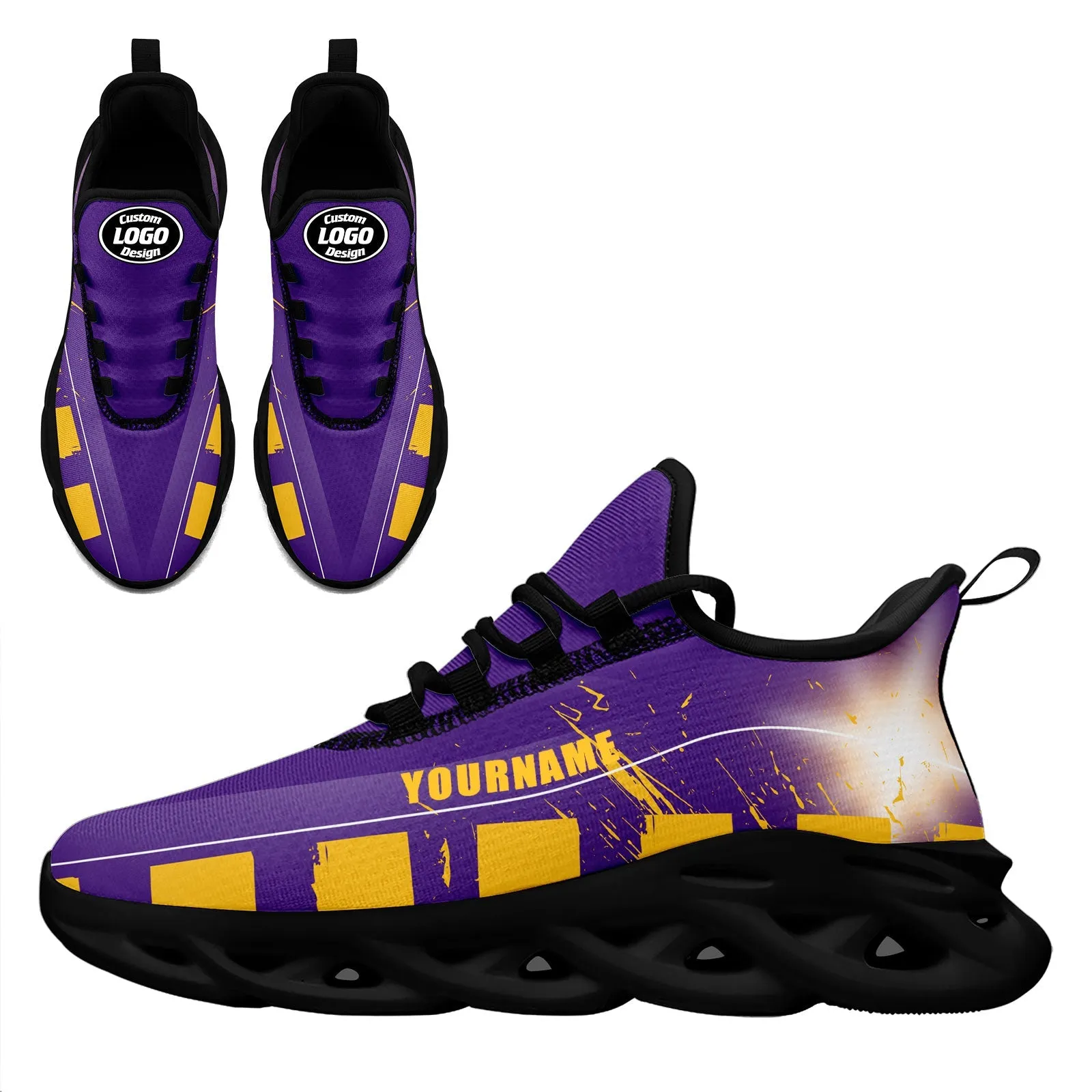 Custom Purple Yellow Minnesota Maxsoul Shoes Personalized Sneaker FN003-D020260-17 Custom Online