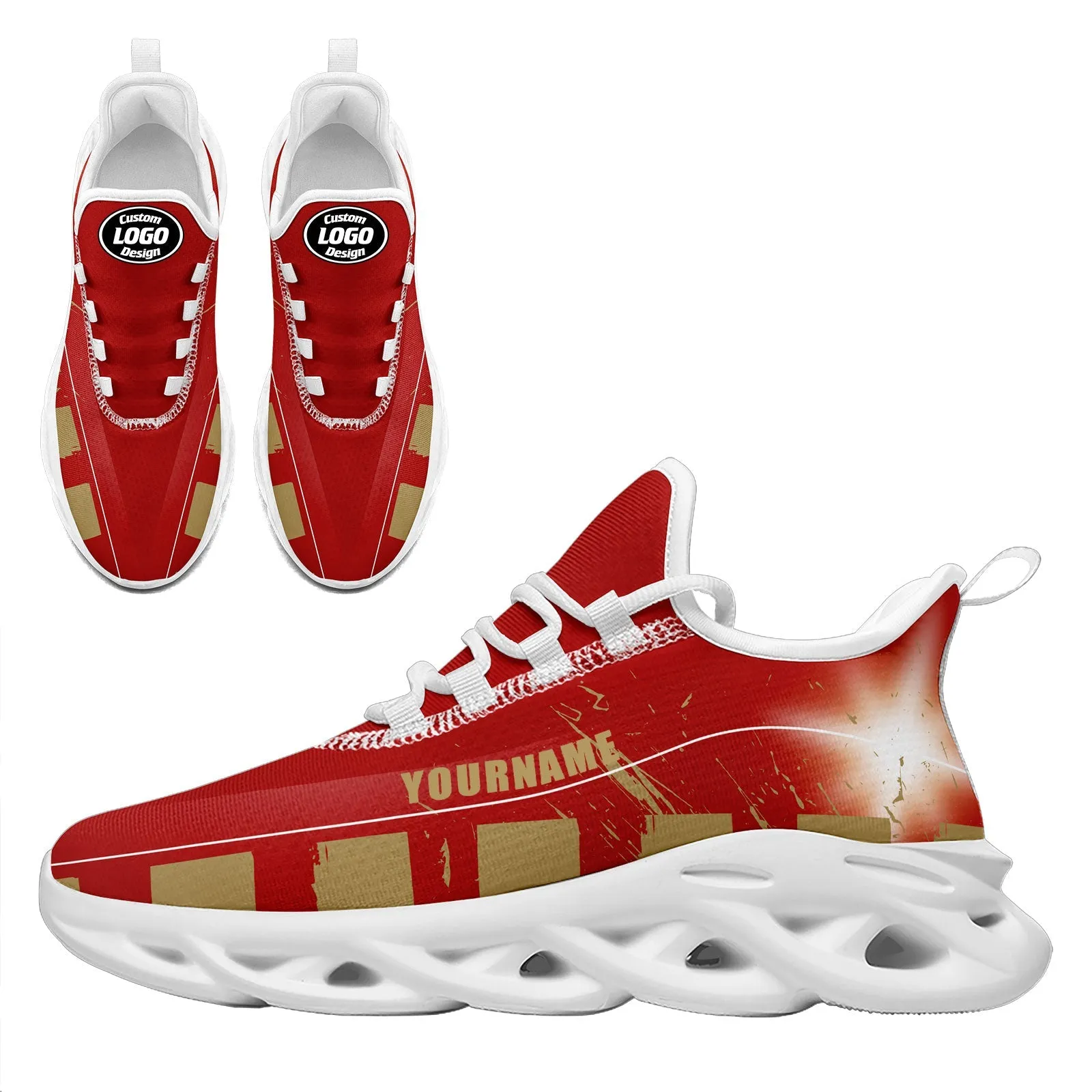 Custom Red Yellow San Francisco Maxsoul Shoes Personalized Sneaker FN003-D020260-25 Custom Online