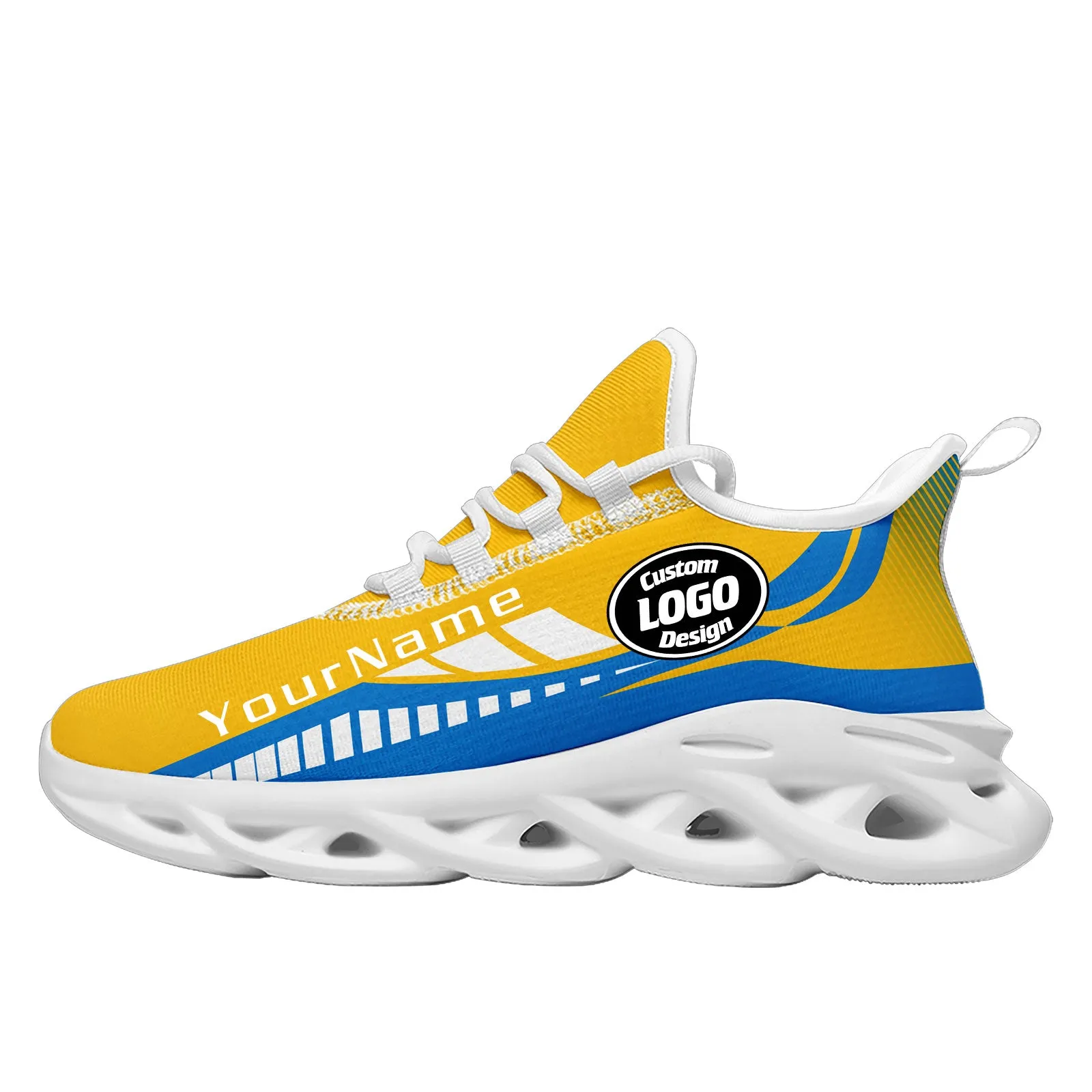 Custom Yellow Blue Los Angeles Maxsoul Shoes Personalized Sneaker FN003-D020325-22
