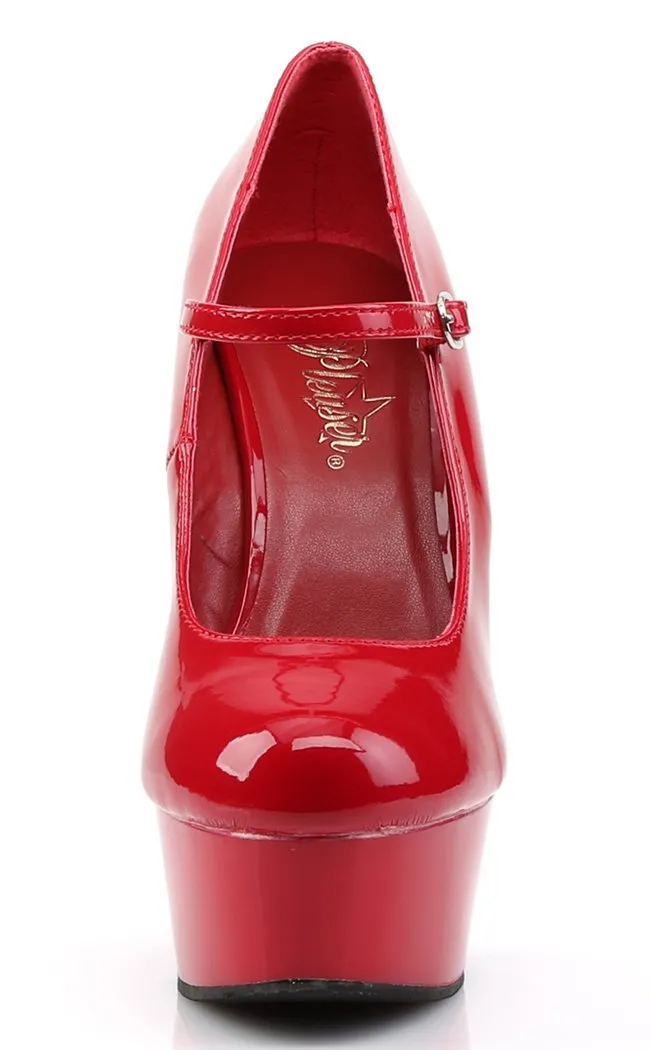 DELIGHT-687 Red Patent Platform Heels